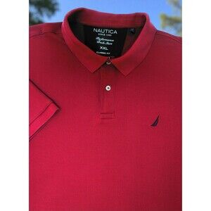 Nautica‎ Performance Deck Polo Shirt XXL Red Classic Fit Short Sleeve